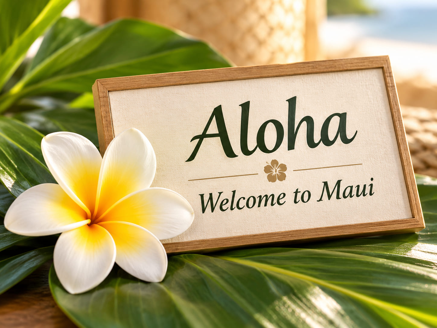 Aloha welcome sign