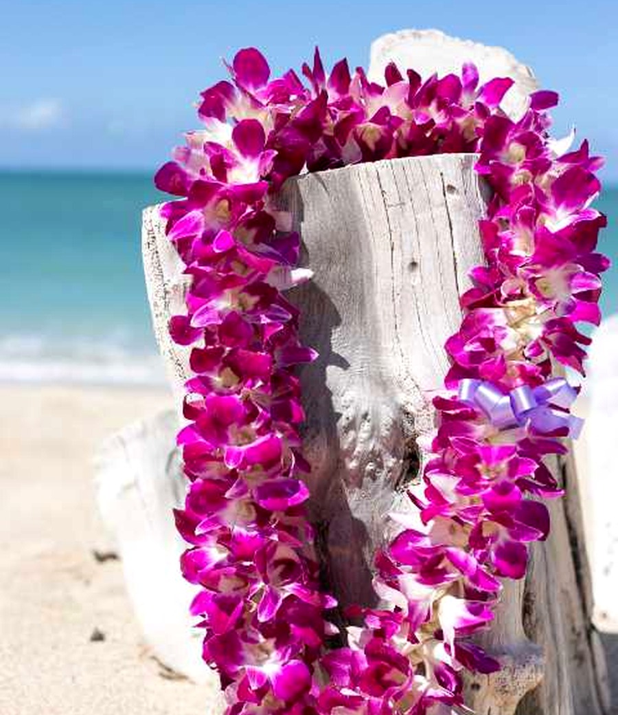 Deluxe purple flower lei